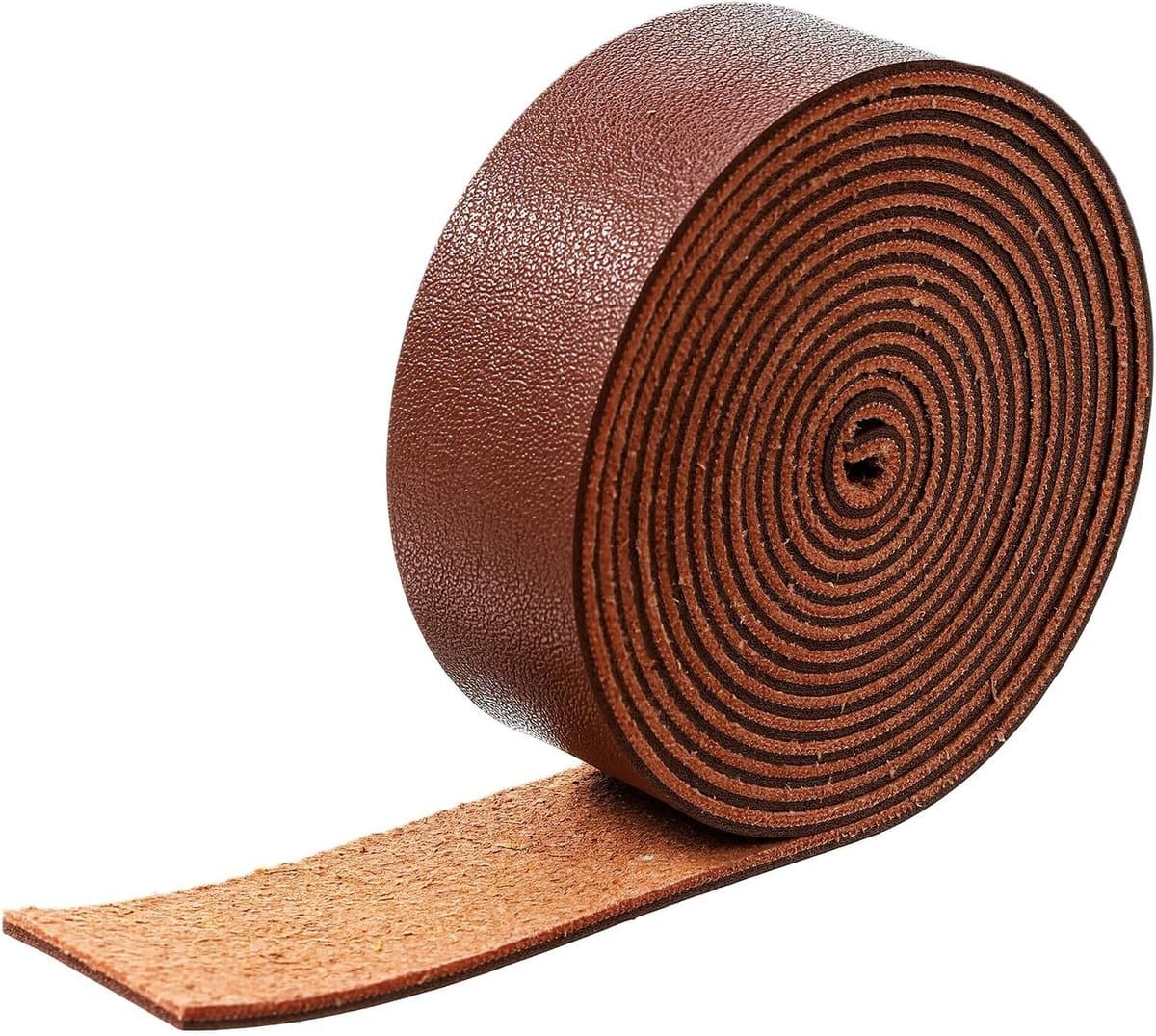 Leren Band, Platte Leren Band van 25mm Breed en 2m Lang voor DIY Projecten, Tasbanden, Hondenhalsbanden en Armbanden voor Huisdieren in Donkerbruin