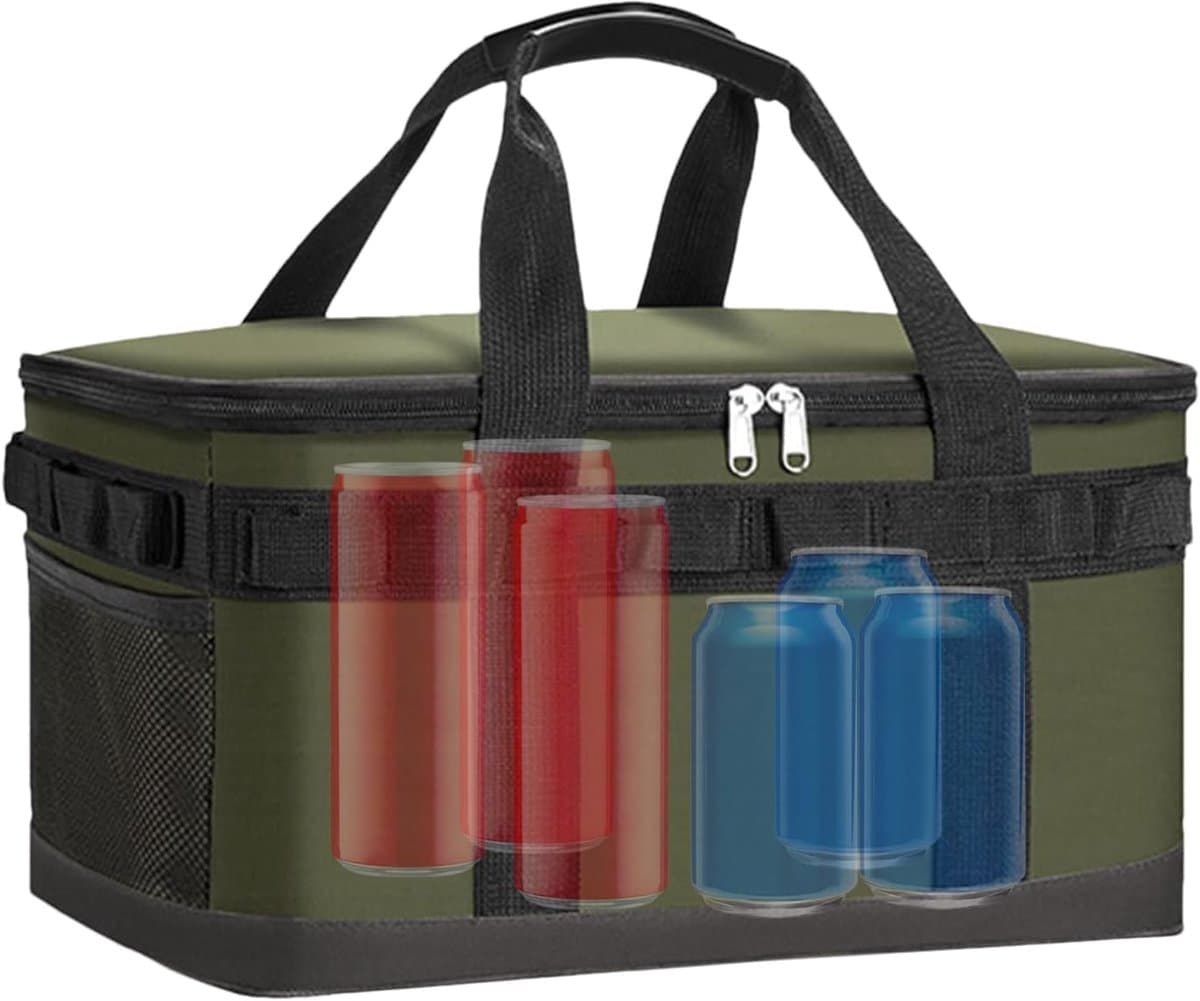 Koeltas - Voedselbox tas - Outdoor activiteiten - Waterdicht en duurzaam - 23 liter - Legergroen
