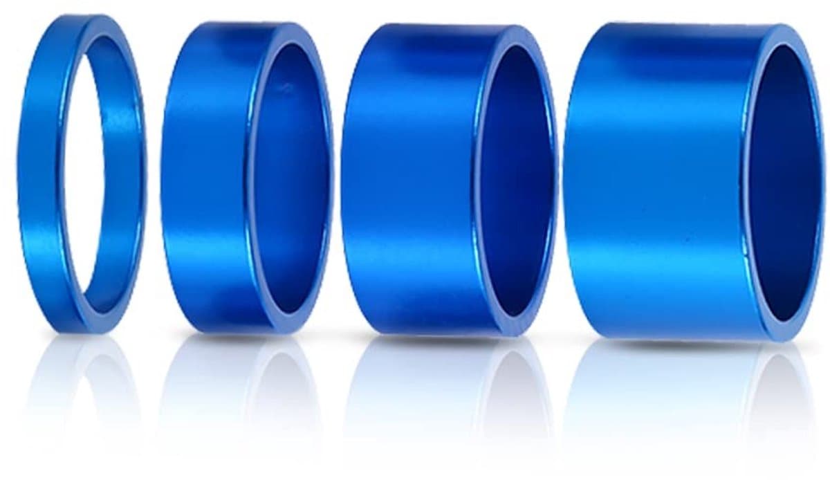 Golden crown - Earphone spacers - Aluminium - 4 stuks - Kleur: Blauw - Headphone spacer - Geschikt voor fietsen en wasmachines - 4 maten