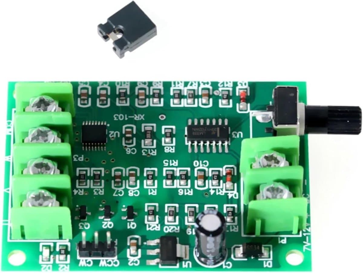 Motor Controller - DC Driver Board - Motoren Aansturen - Overstroombeveiliging - 5-12V - Groen Zwart