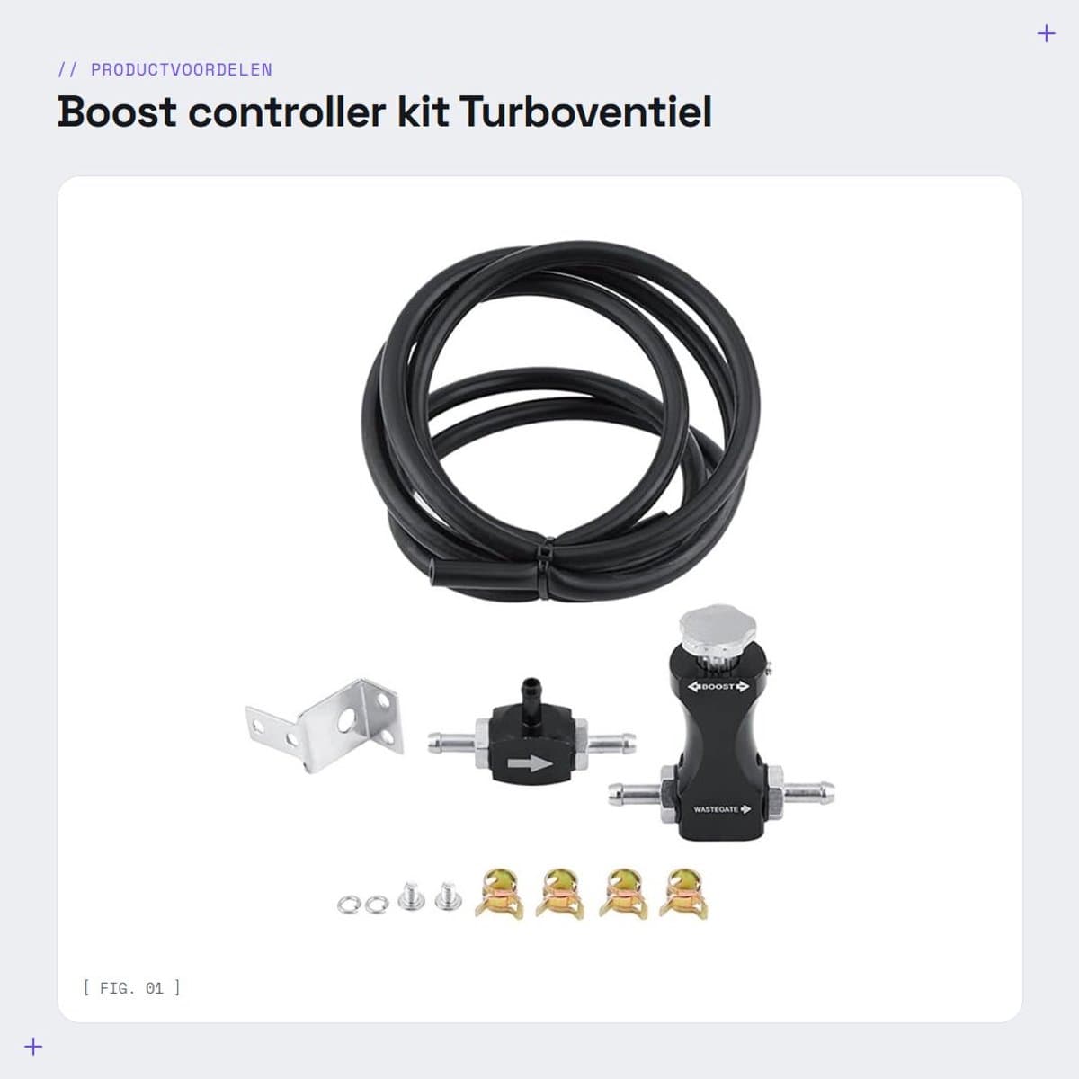 Dailygoods - Boost controller kit - Turboventiel - Dubbelzijdig - Universeel - Auto - Handmatig verstelbaar - Zwart - Geschikt voor turbo - Zwart model
