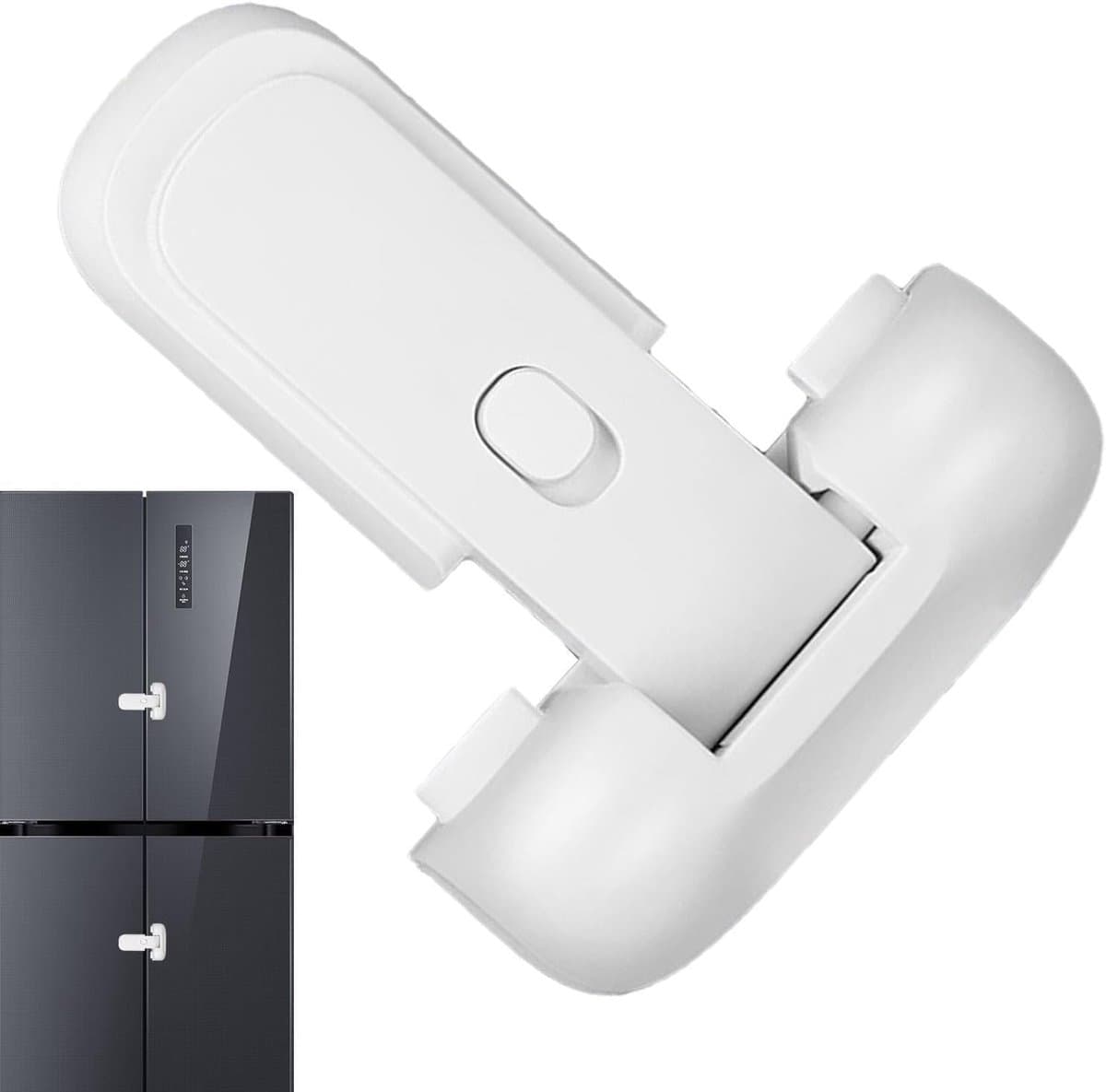 Kinderslot Koelkast - Vriezer Beveiliging - Veiligheid Thuis - Automatisch Zelfsluitend - 9.9 x 7.7 x 3.5 cm - Wit