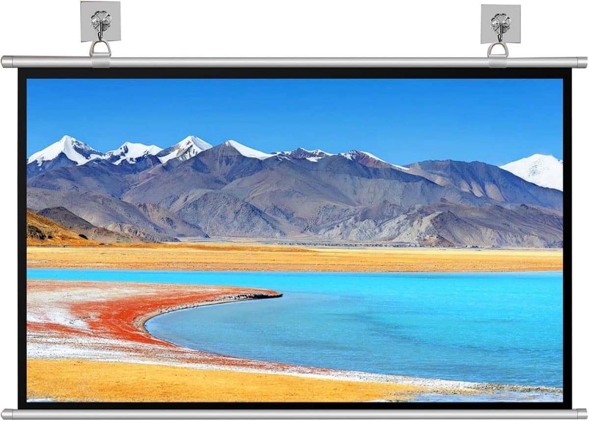 Projectiescherm Oprolbaar - Filmscherm Beamer - Thuisbioscoop Kantoor - 16:9 4K HD - 72 inch - Wit