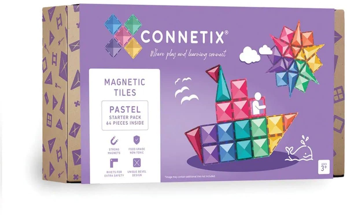 Connetix - Pastel Startpakket 64 Stuks (CT-P-00064-ST)