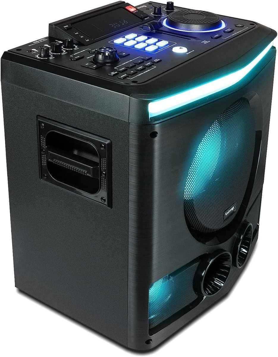 Karaoke Feest Luidspreker - Party Speaker Bluetooth - Muziek en Zang - Ingebouwde DJ Effecten - 8 inch Woofer - Wit