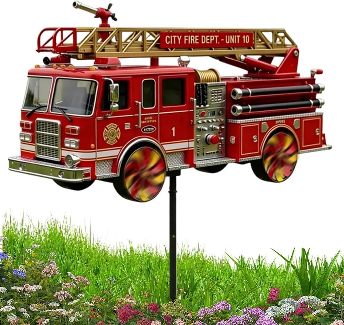 Windmolens Voor Erf - Weerbestendige Sculptuur - Tuin Decoratie - Wind Aangedreven - 28x14 cm - Multicolor