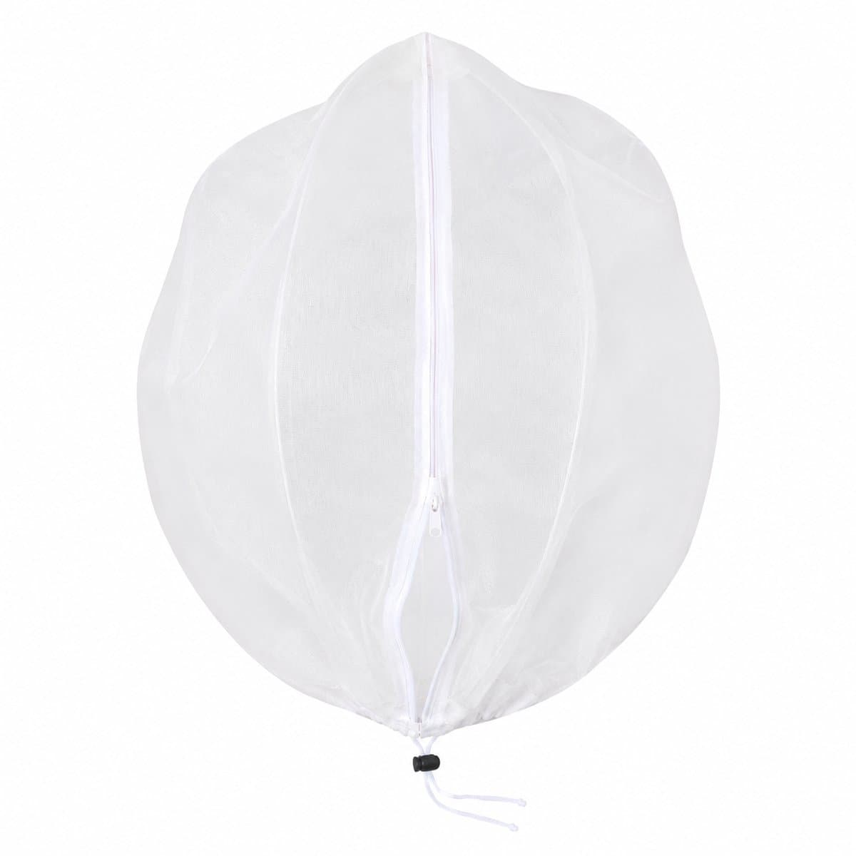 Fruitboomnet 180 x 180 cm - Fijnmazig Tuinnet met Rits en Trekkoord - Beschermhoes voor Fruitbomen en Planten - Vogelnet en Insectennet - Wit