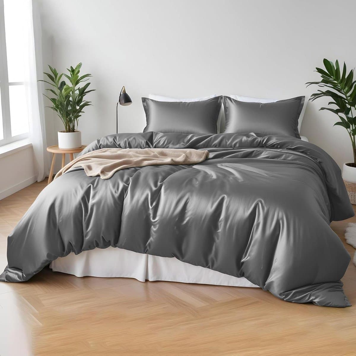 Bamboe Beddengoed Set - Laken Set - Comfortabel Slapen - 100% Biologisch Bamboe - Emperor - Lichtgrijs