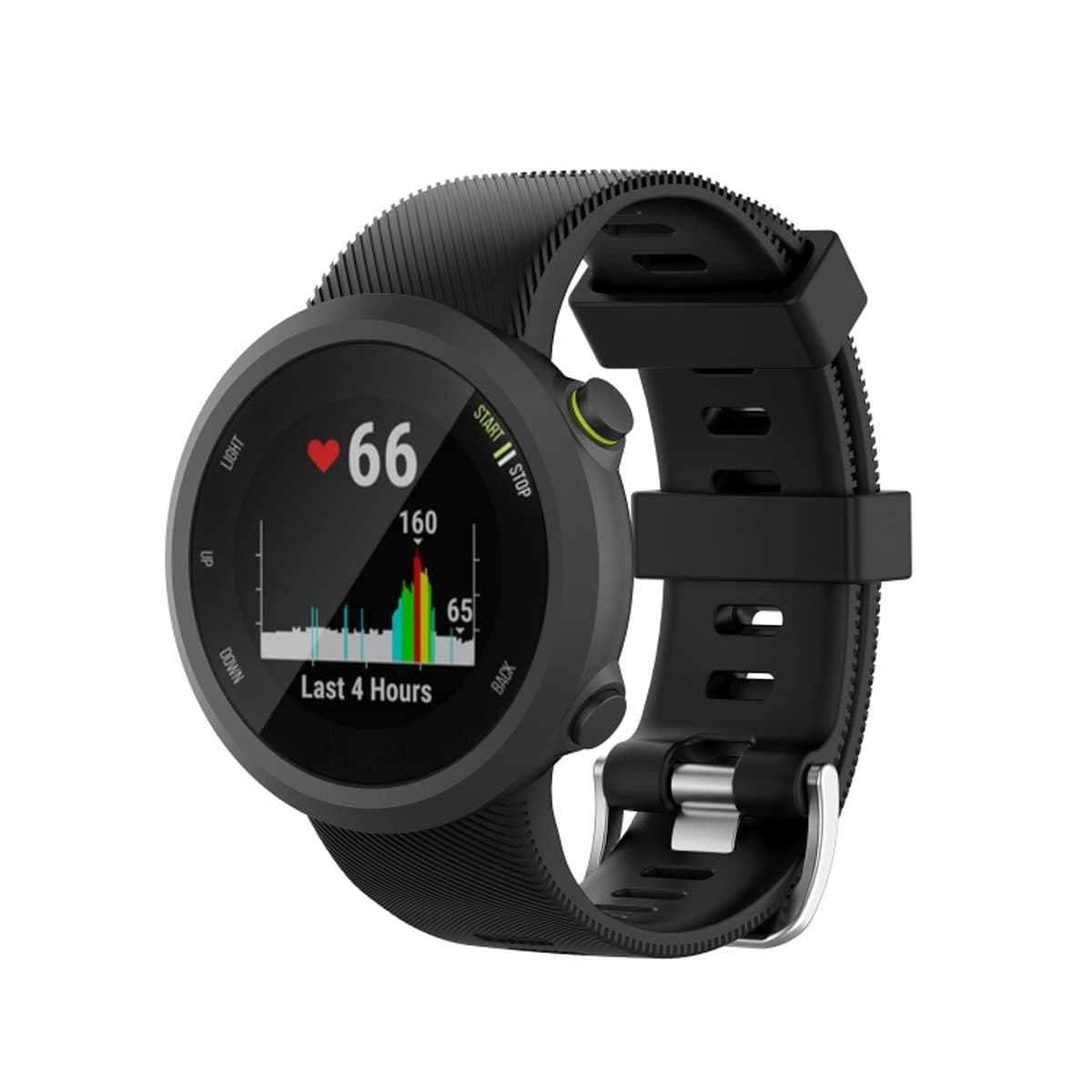 Voor Garmin Forerunner 45/Forerunner 45 S Universele Twill Effen Kleur Siliconen Horlogeband (Zwart)
