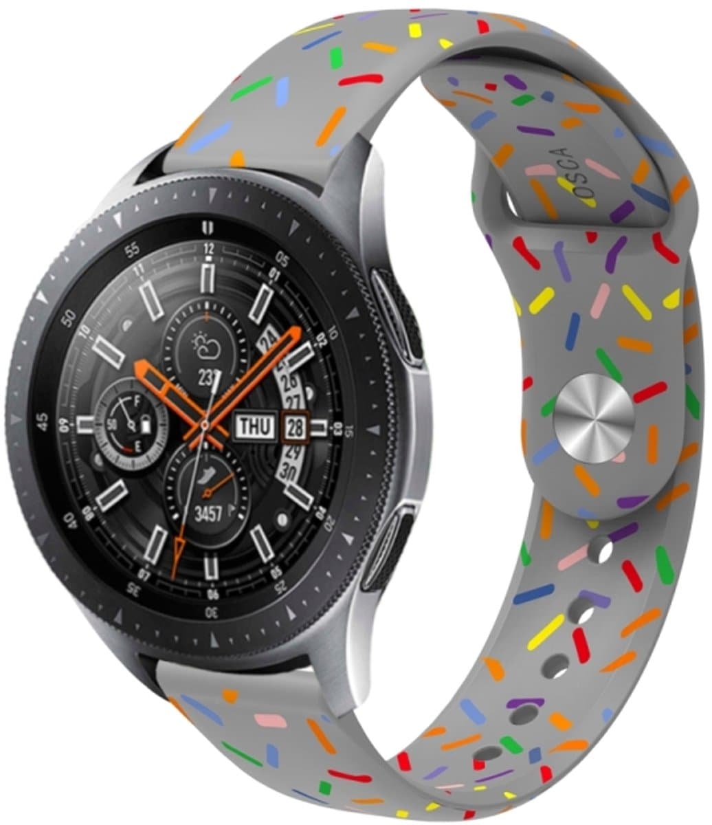 Voor Garmin Venu / SQ / SQ2 / Venu 2 Plus 20 mm sport Rainbow Dots siliconen horlogeband (grijs)
