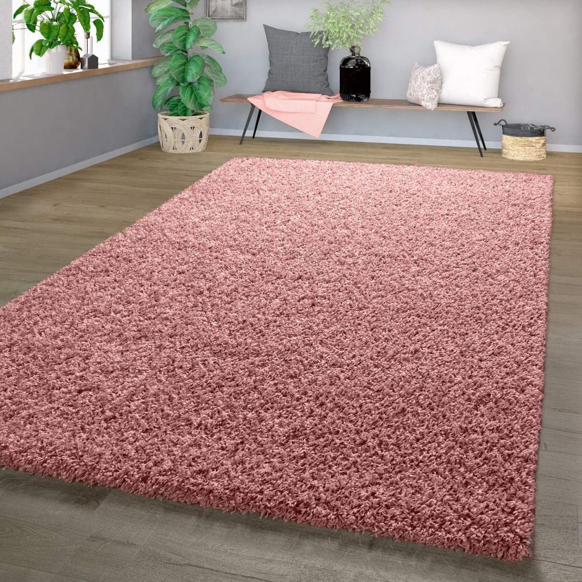Hoogpolig Vloerkleed - Shaggy Tapijt - Woonkamer Comfort - Knuffelzachte Pool - 200x280 cm - Roze