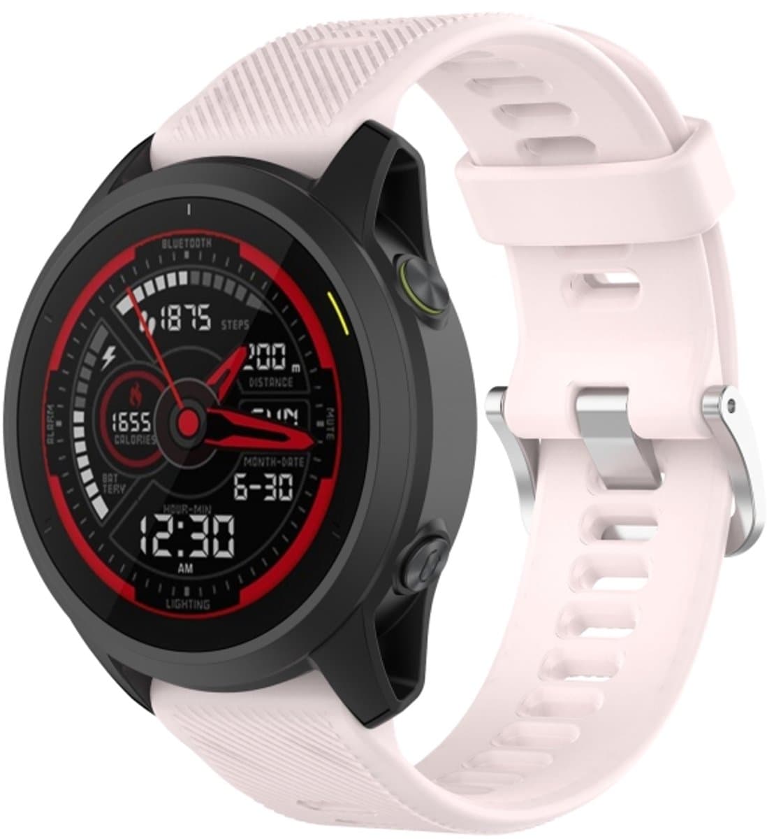 Voor Garmin Forerunner 745 22 mm Twill Solid Color Silicone Watch Band (roze)