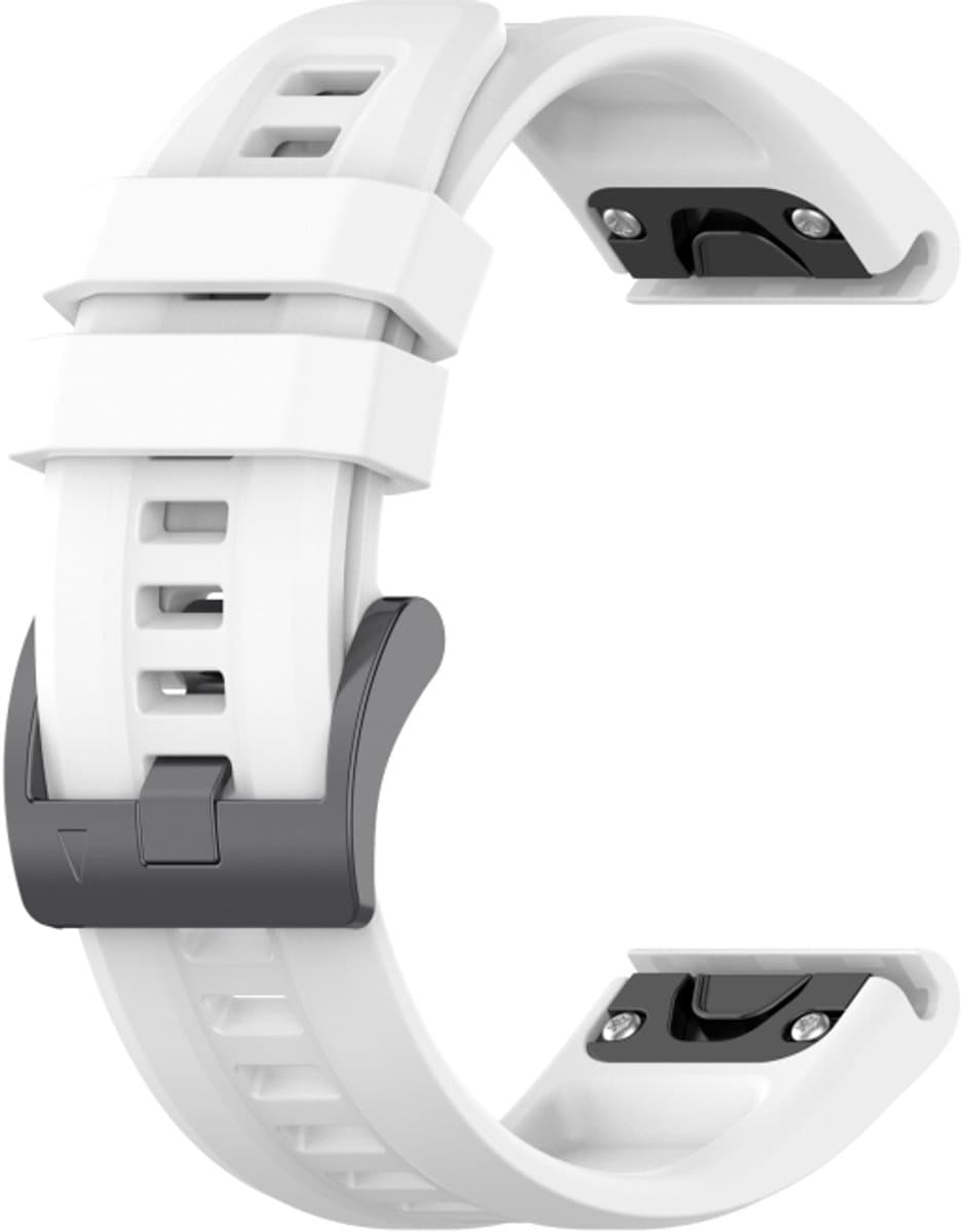 For Garmin Fenix 7S 20mm Silicone Solid Color Watch Band(White)