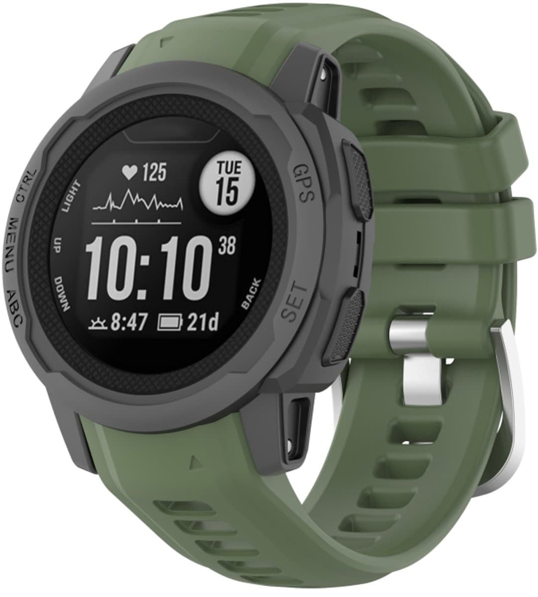 Voor Garmin Instinct 2S Silicone Watch Band (Dark Green)