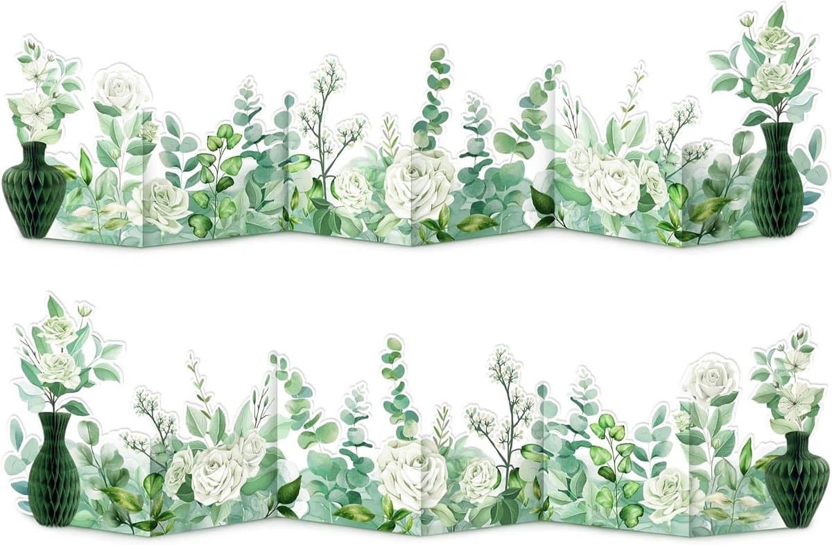 Bloem Centerpieces - Bloem Decoratie - Tafel Decoratie - Met Vaas - 97 cm - Salie Groen