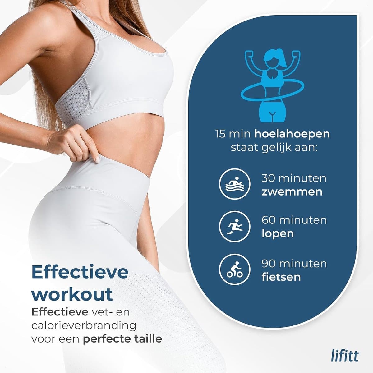 Smart Hula Hoop - Fitness Ring Trainingsring - Vet Verbranden - Met Digitale Teller - Verstelbaar 16 Links - Wit