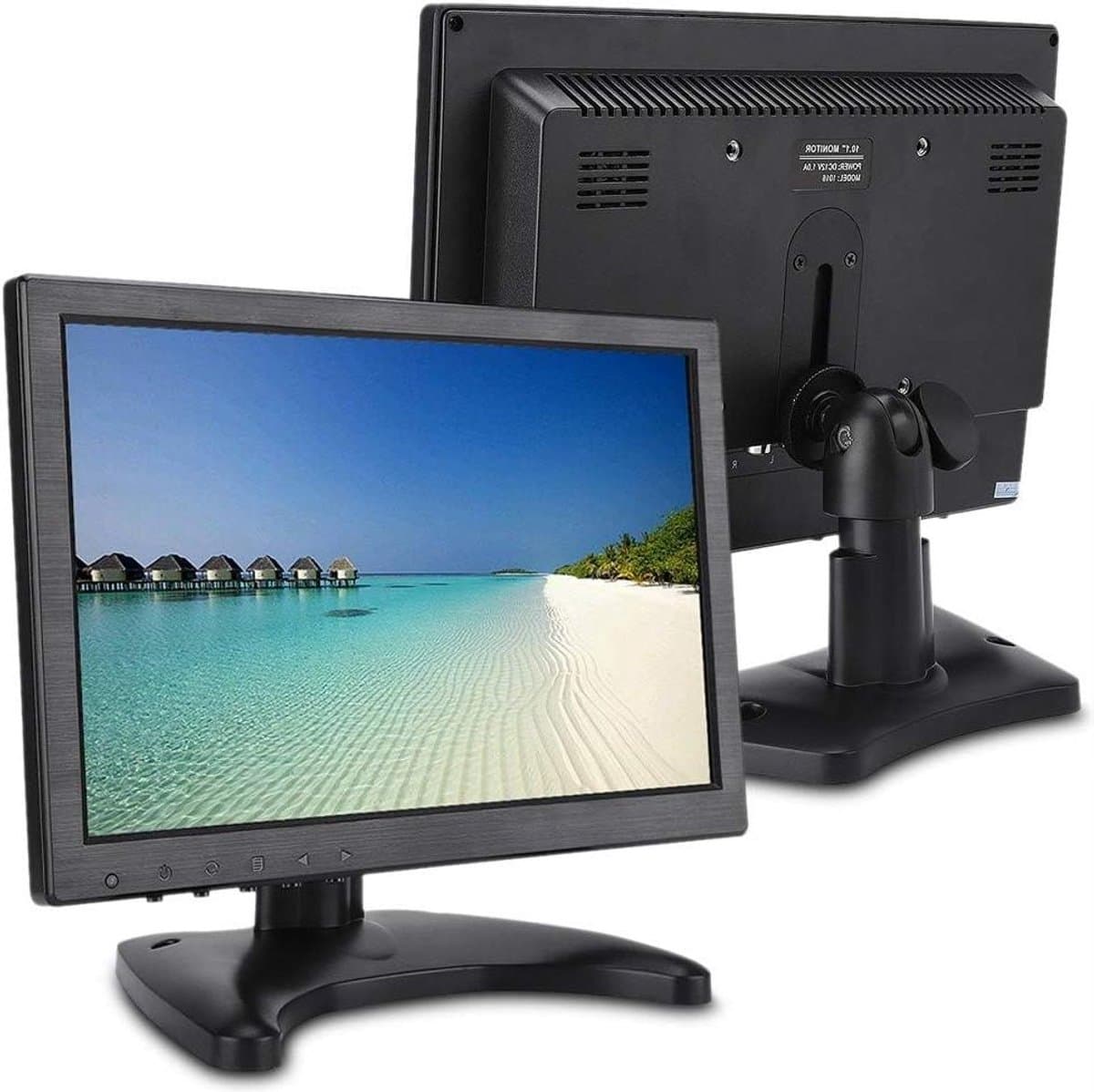 Draagbare Monitor - Klein Scherm - Beeldweergave - Ingebouwde Luidsprekers - 10.1 Inch - Zwart