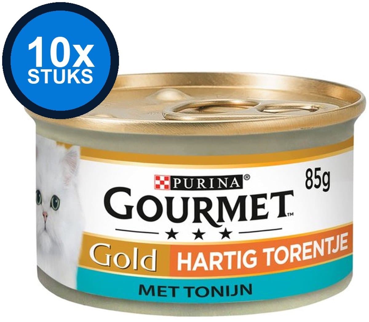 10x Gourmet - Gold Hartig Torentje Tonijn - Kattenvoer Natvoer - 85g