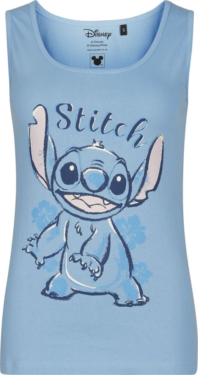 Lilo & Stitch Flowered Stitch Sketch Dames Tanktop - lichtblauw - M