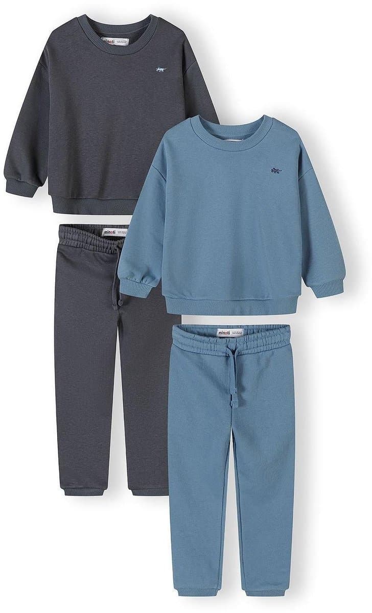 Minoti trainingspak jongens 2-pack met dino-motief - blauw