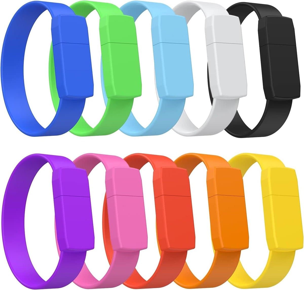 USB Stick Armband - Geheugenstick Pendrive - Bestanden Opslaan - Verschillende Kleuren - 64 GB - Multicolor