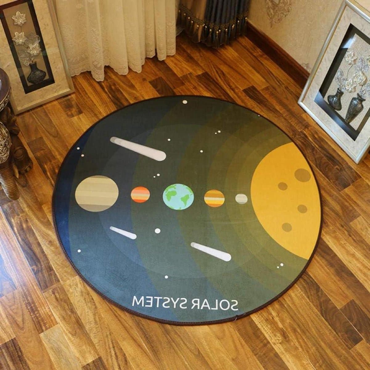 Rond Tapijt - Decoratief Vloerkleed - Woonkamer Decoreren - Zacht Pluizig - 80 cm - Bedrukt