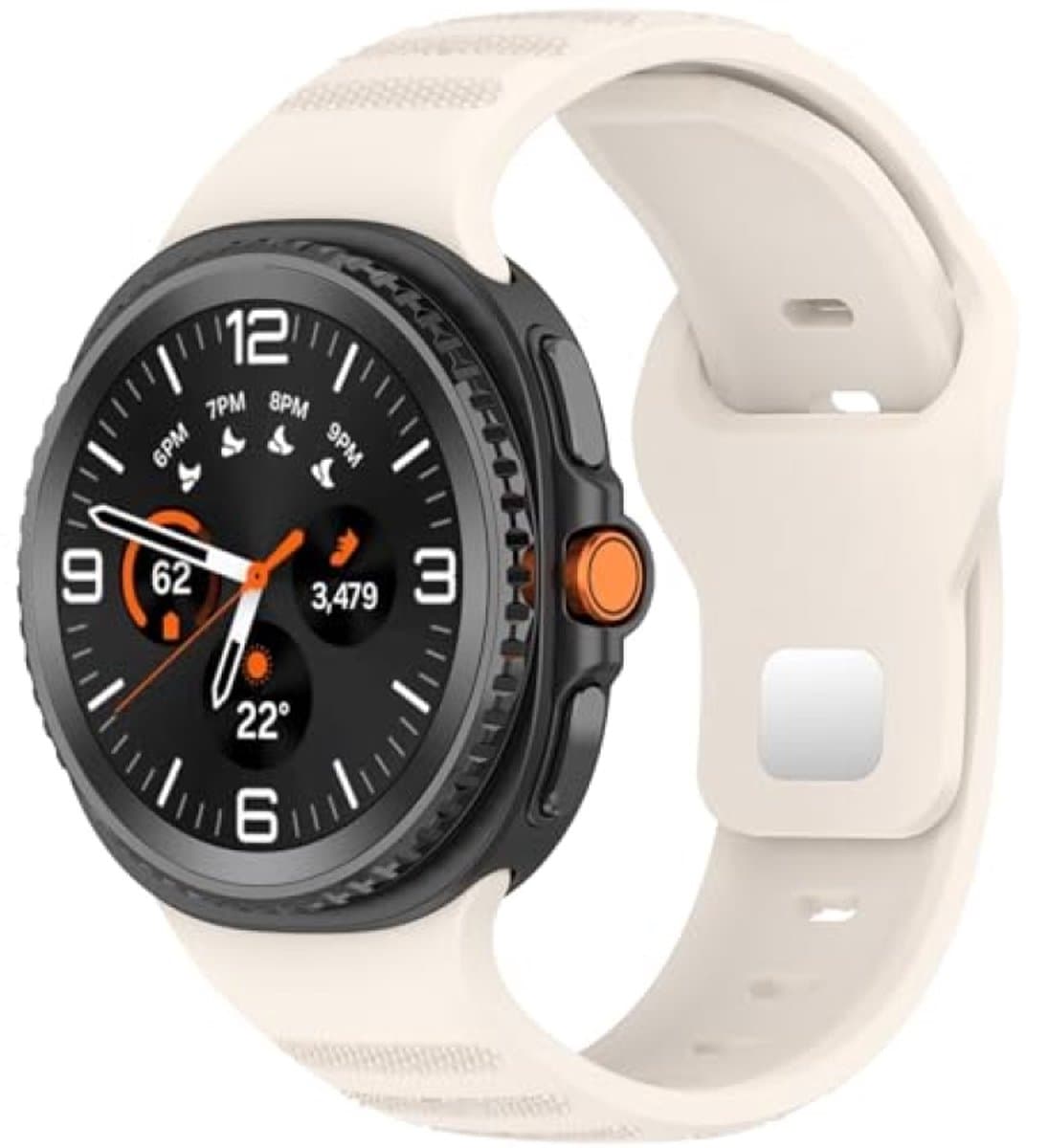 Silicone Sport Armband voor Samsung Galaxy Watch 8 40mm/44mm en Classic 46mm - Starlight - PromoHome