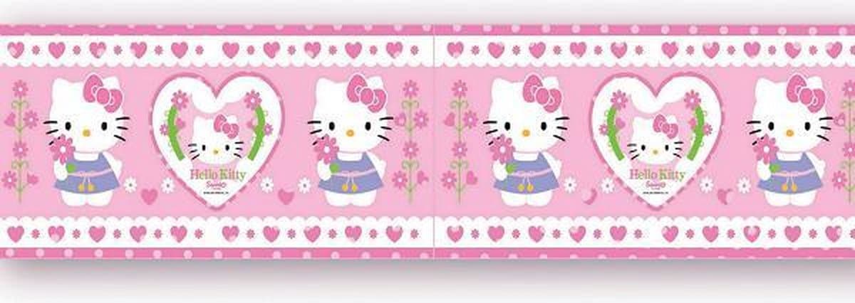 Hello Kitty Zelfklevende Behangrand Hartjes
