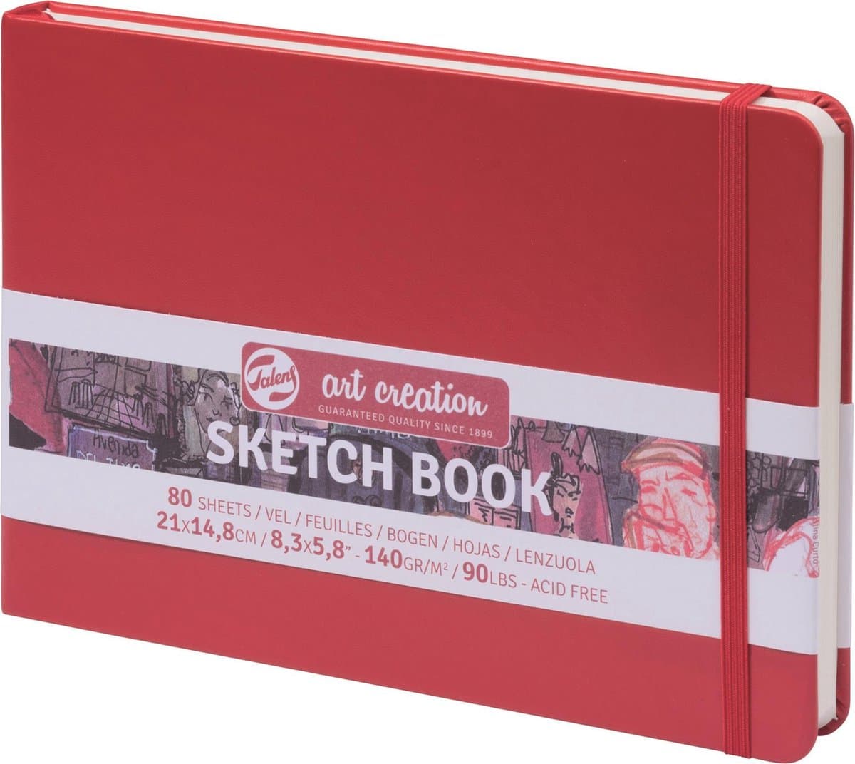 Talens Art Creation Schetsboek Rood 14.8 x 21 cm 140 g 80 Vellen