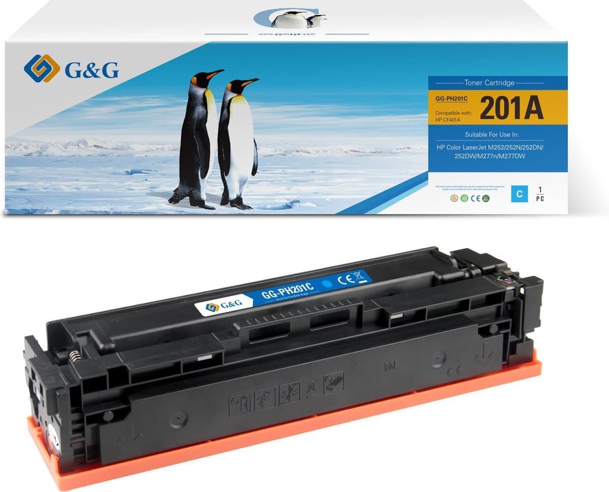 G&G CF401A compatibel met HP 201A Tonercartridge Cyaan 1 stuk(s) Huismerk