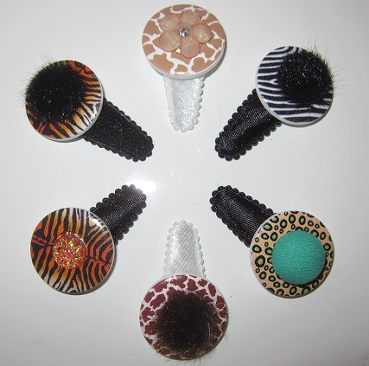 ZoeZo Design - 6 stuks - baby - peuter - haarclips - haarspeldjes - Jungle