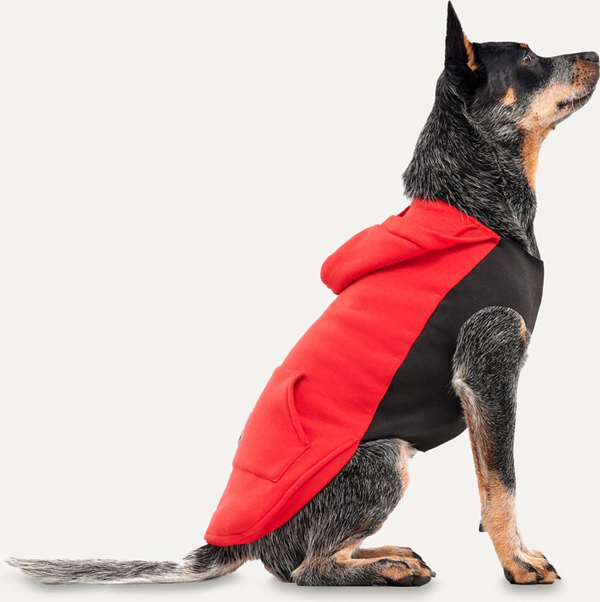 Goo-eez Kangaroo Fleece Hoodie Hond - Zachte Pluche Voering - M - Ruglengte 45 cm - Hondenhoodie - Eenvoudig Aantrekken - Rood