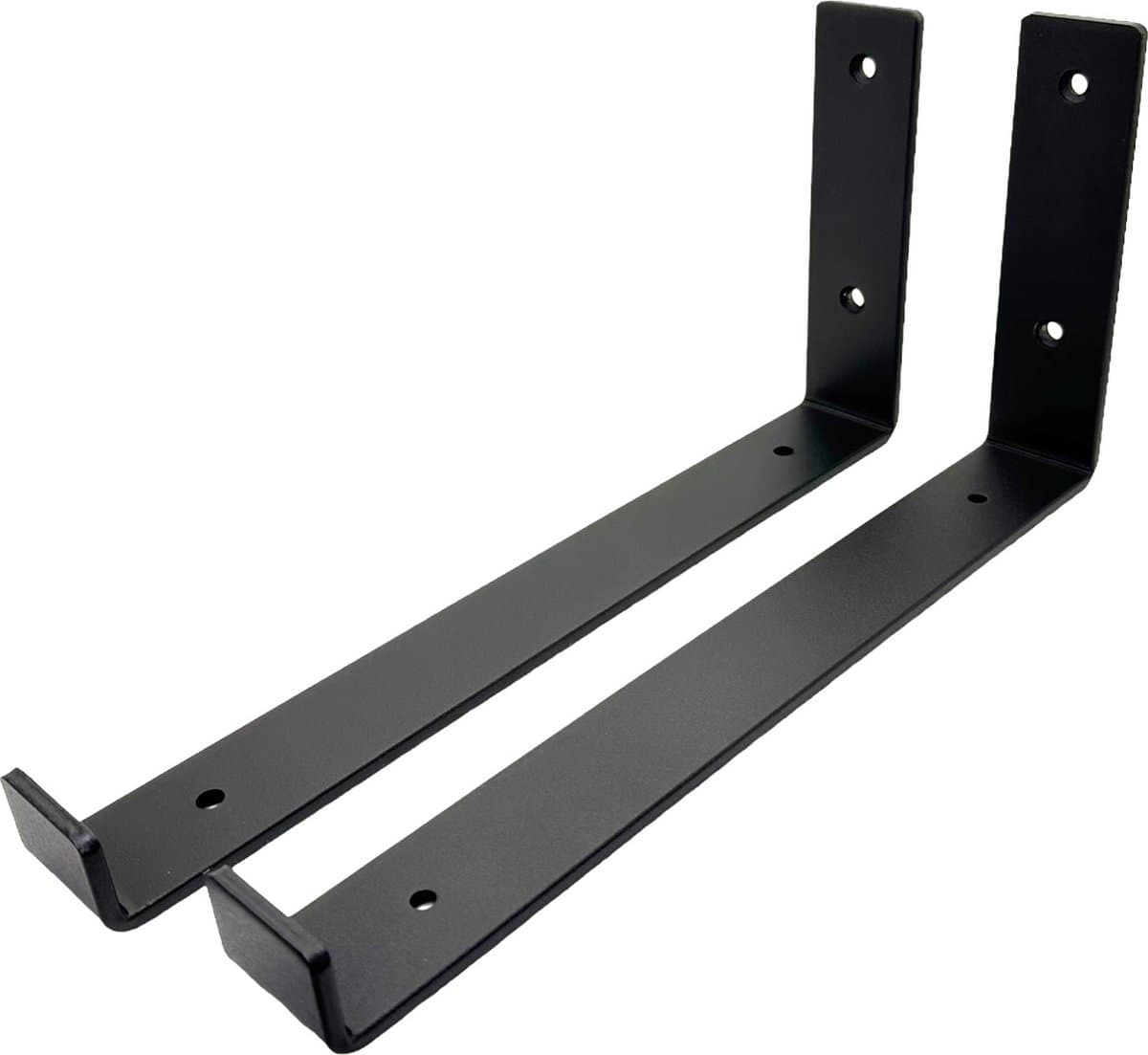 Maison DAM - Plankdragers L vorm up - Wandsteunen – 30cm – Mat Zwart - Incl. bevestigingsmateriaal + schroefbit