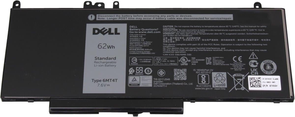 Dell 06MT4T Batterij - 62Wh