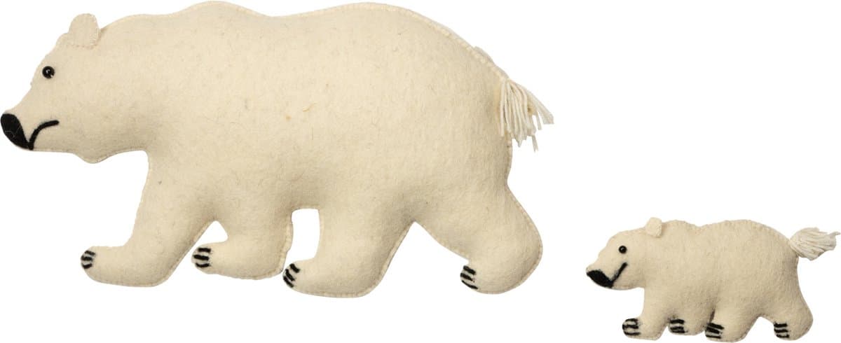 KidsDepot ijsbeer Ivy - Muurdecoratie Kids - vilt - 40 centimeter x 3 centimeter x 21 centimeter