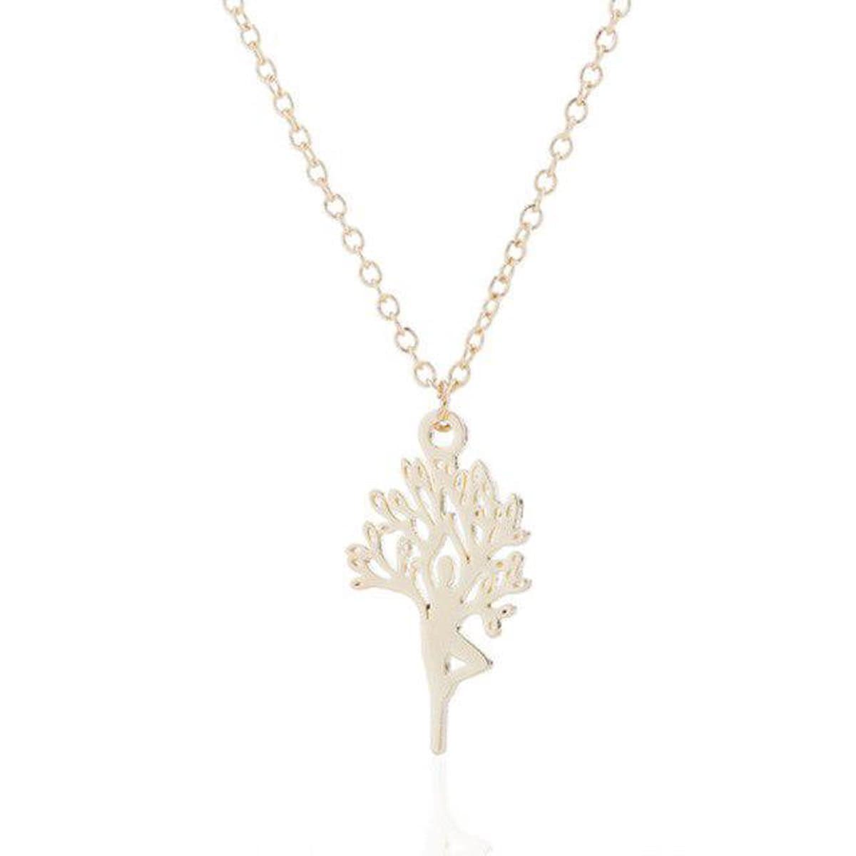 24/7 Jewelry Collection Yoga Boom Ketting - Goudkleurig