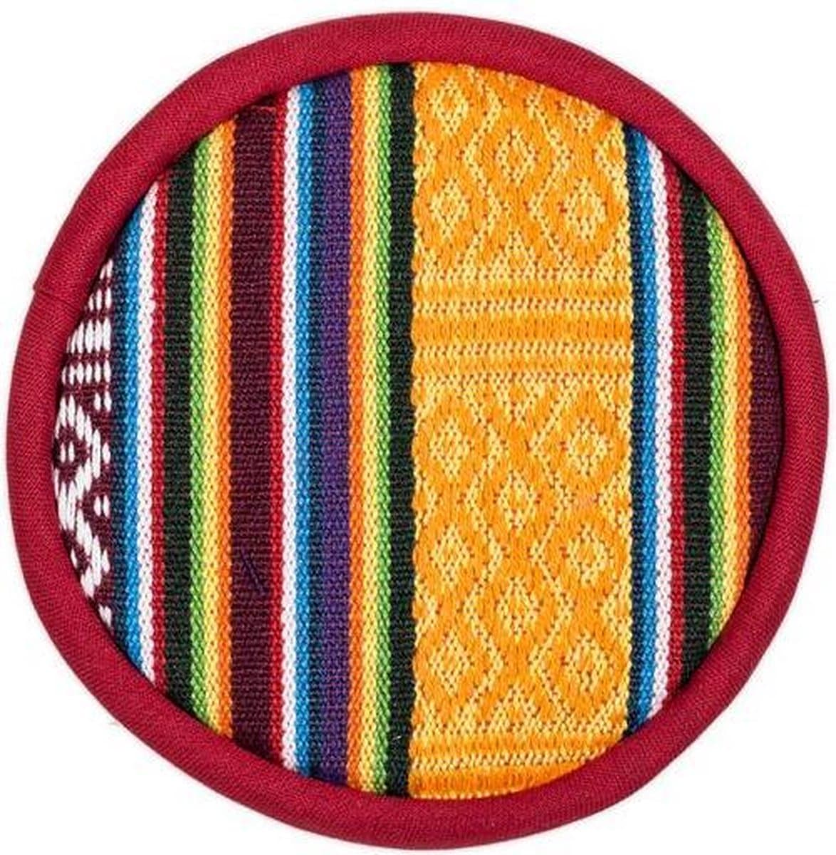Klankschaalkussen plat Tribal design - 15.5 cm