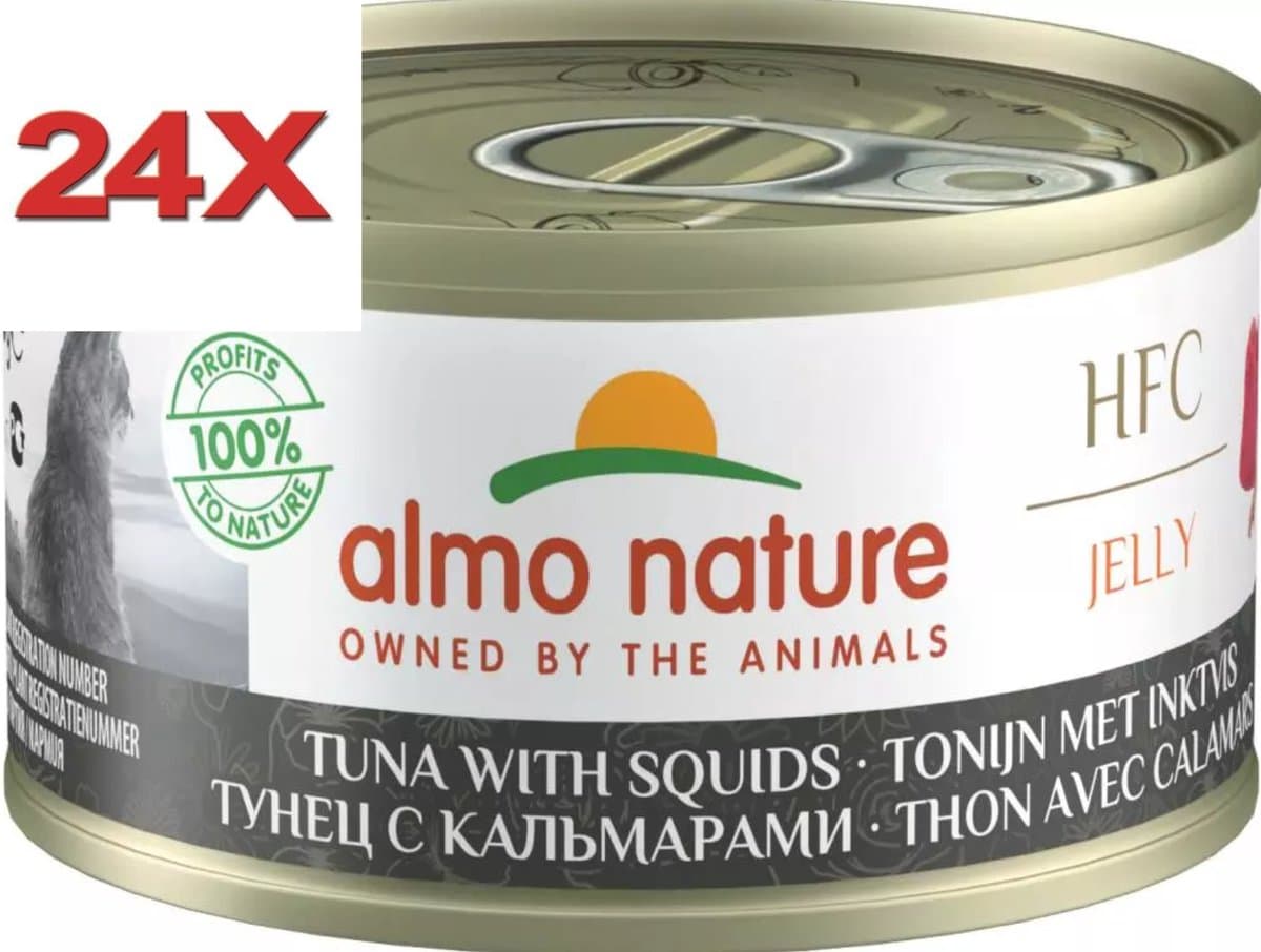 Almo Nature HFC - Kattenvoer - Jelly Tonijn & Inktvis - 24x70gr