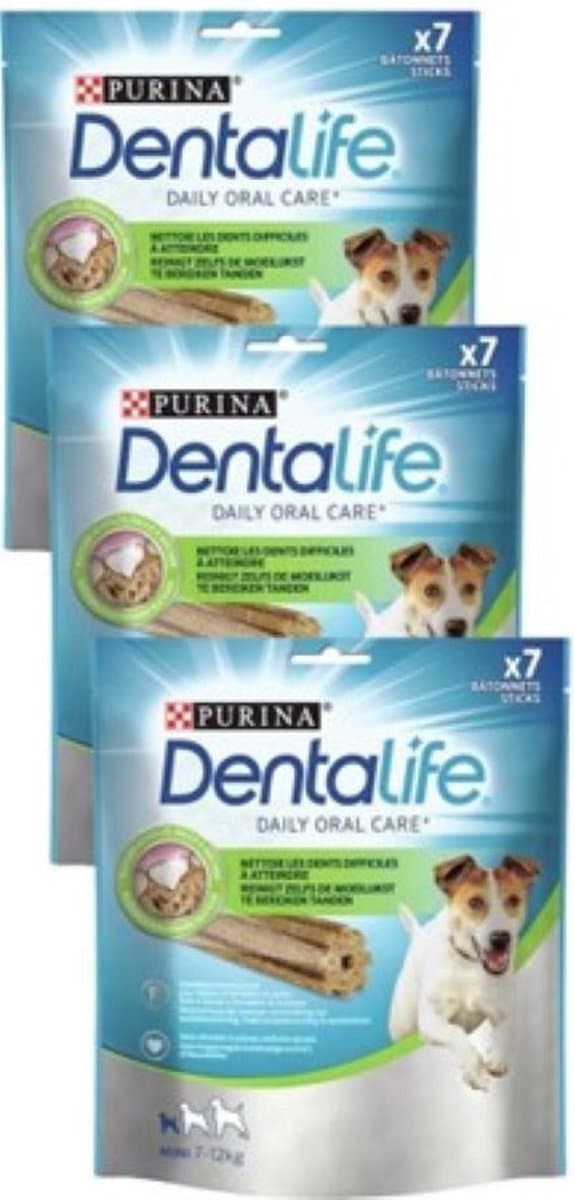 3x Purina Dentalife Daily Oral Care Small - Hondensnacks - 115g