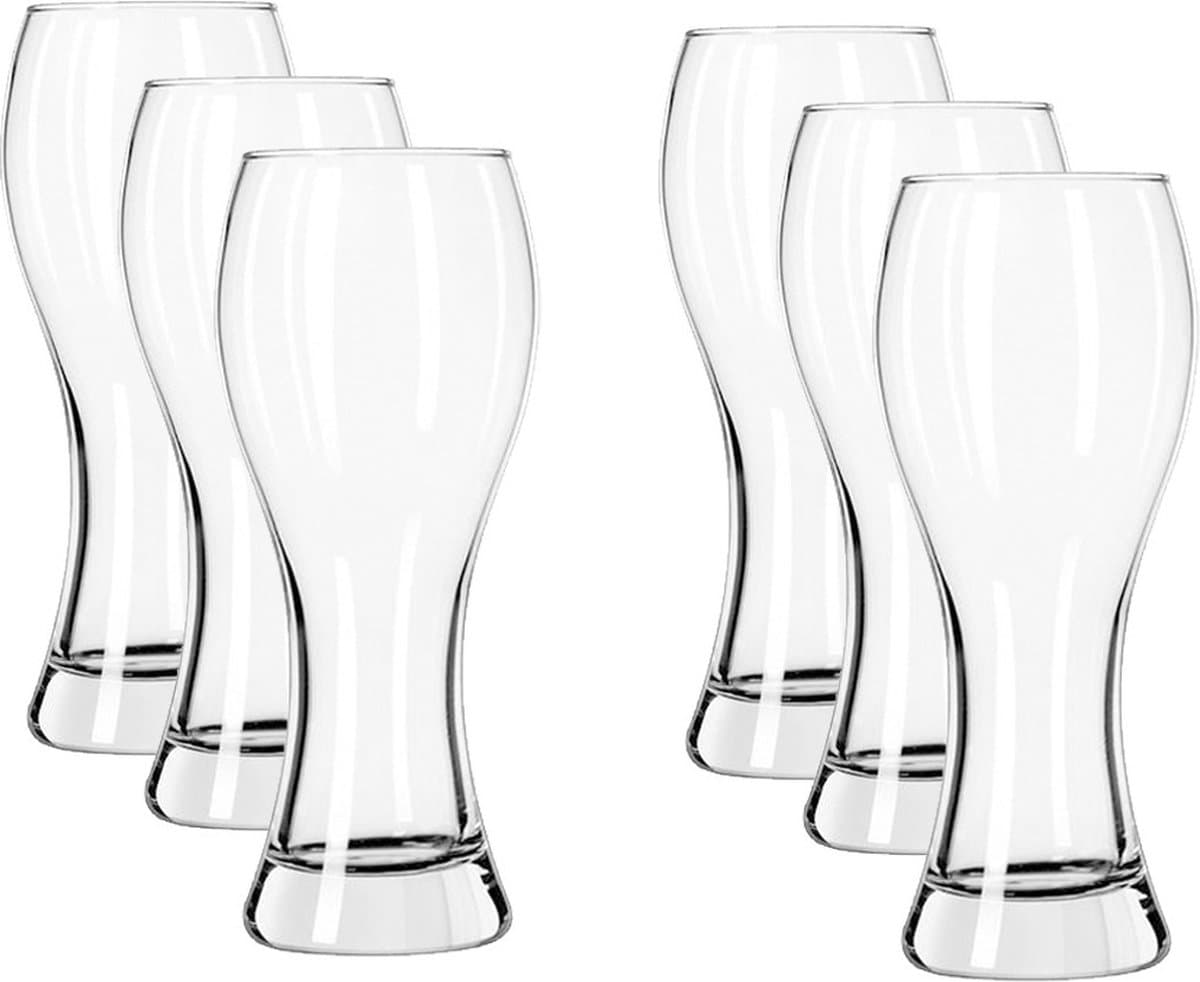 Royal Leerdam speciaal bierglazen - 6x stuks - transparant - 680 ml - Weizen bierglas
