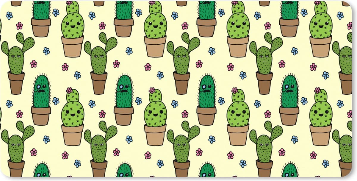 Muismat XXL 80x40 cm - Bureau onderlegger - Bureau mat Patronen - Cactus - Bloemen - Bureaumat - Gaming mousepad xl - Bureaulegger groot - Computer deskmat