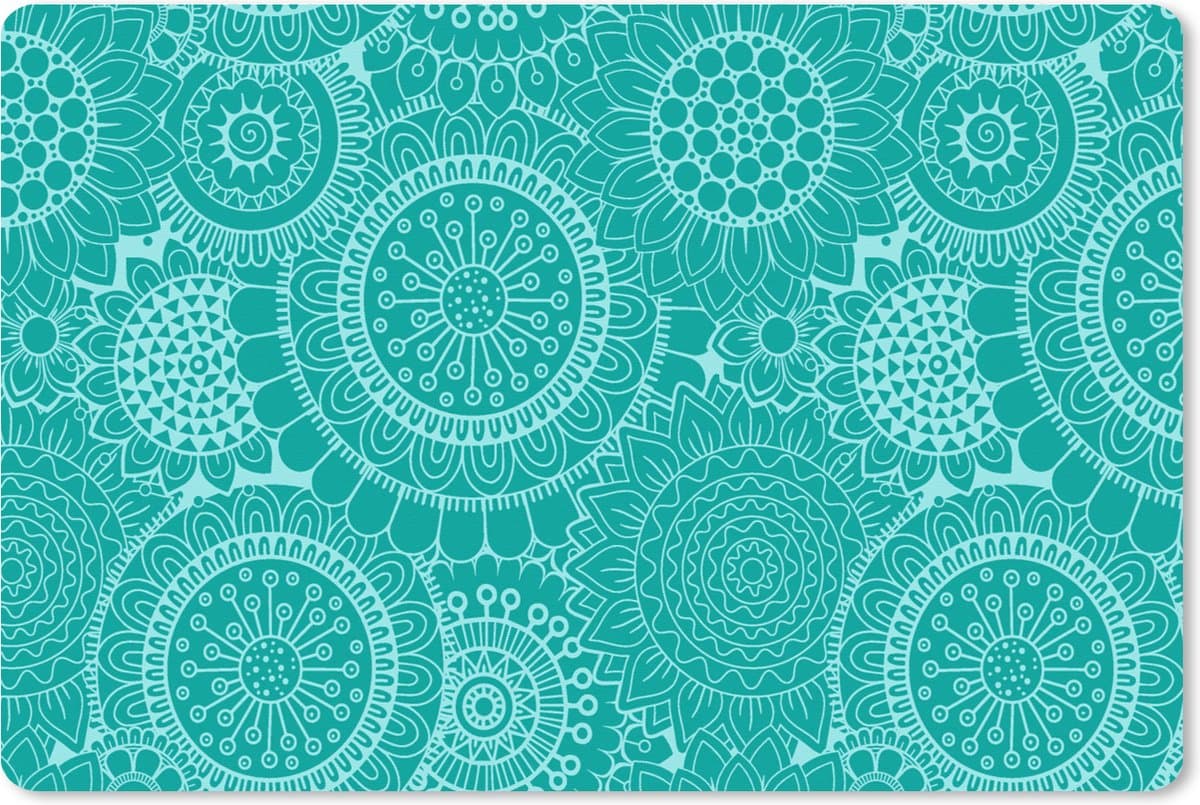 Muismat XXL 90x60 cm - Bureau onderlegger - Bureau mat Patroon - Zonnebloemen - Mandala - Bureaumat - Gaming mousepad xl - Bureaulegger groot - Computer deskmat