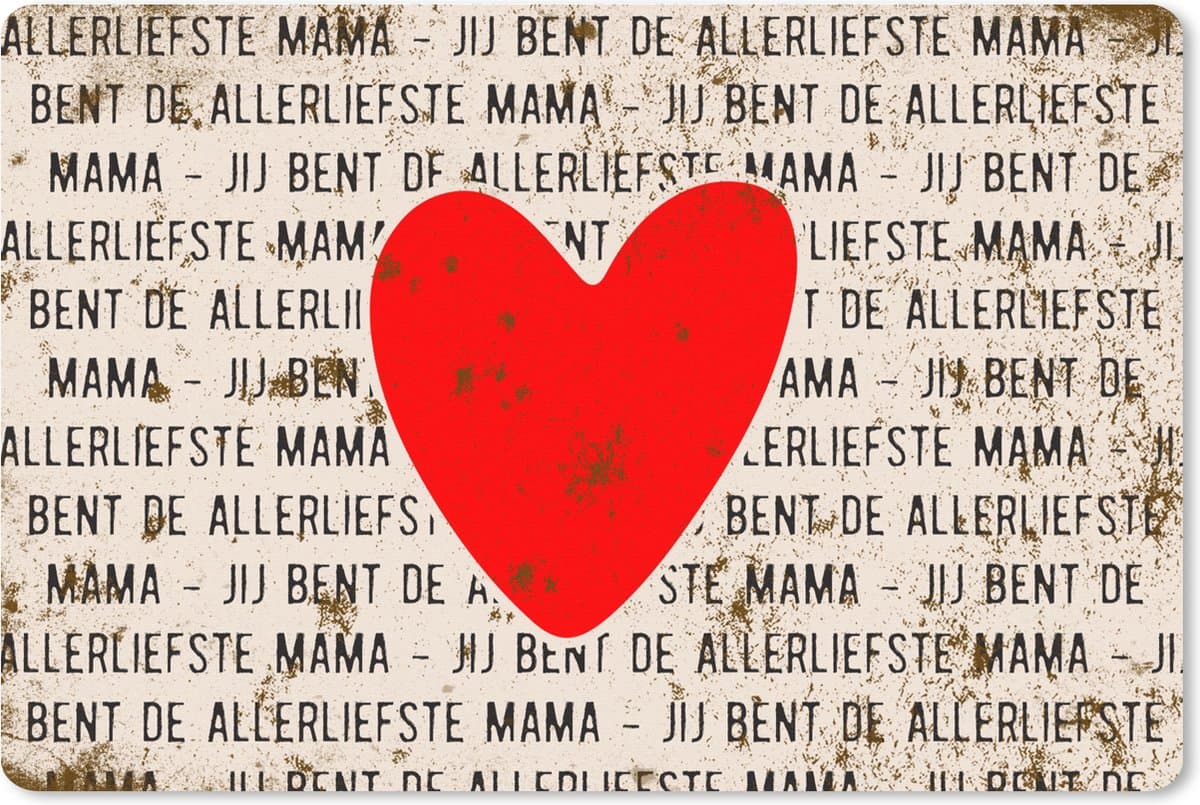 Muismat XXL 120x80 cm - Bureau onderlegger - Bureau mat Jij bent de allerliefste mama - Mama - Spreuken - Quotes - Bureaumat - Gaming mousepad xl - Bureaulegger groot - Computer deskmat