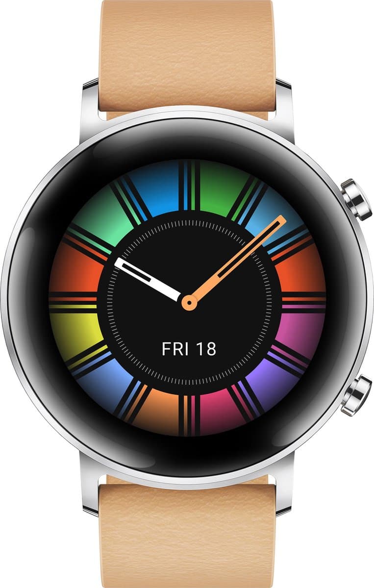Huawei Watch GT 2 - Smartwatch dames -  Lederen band - 42 mm - Khaki