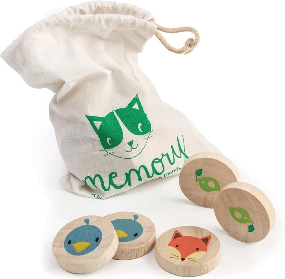 Tender Toys Memo Slimme Kat Hout Junior 21-delig