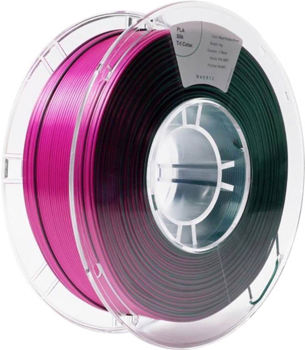Maertz PMMA-1022-001 PMMA-1022-001 Filament PLA zijdeglans Zijdeglans 1.75 mm 1000 g Blauw, Lila, Groen 1 stuk(s)