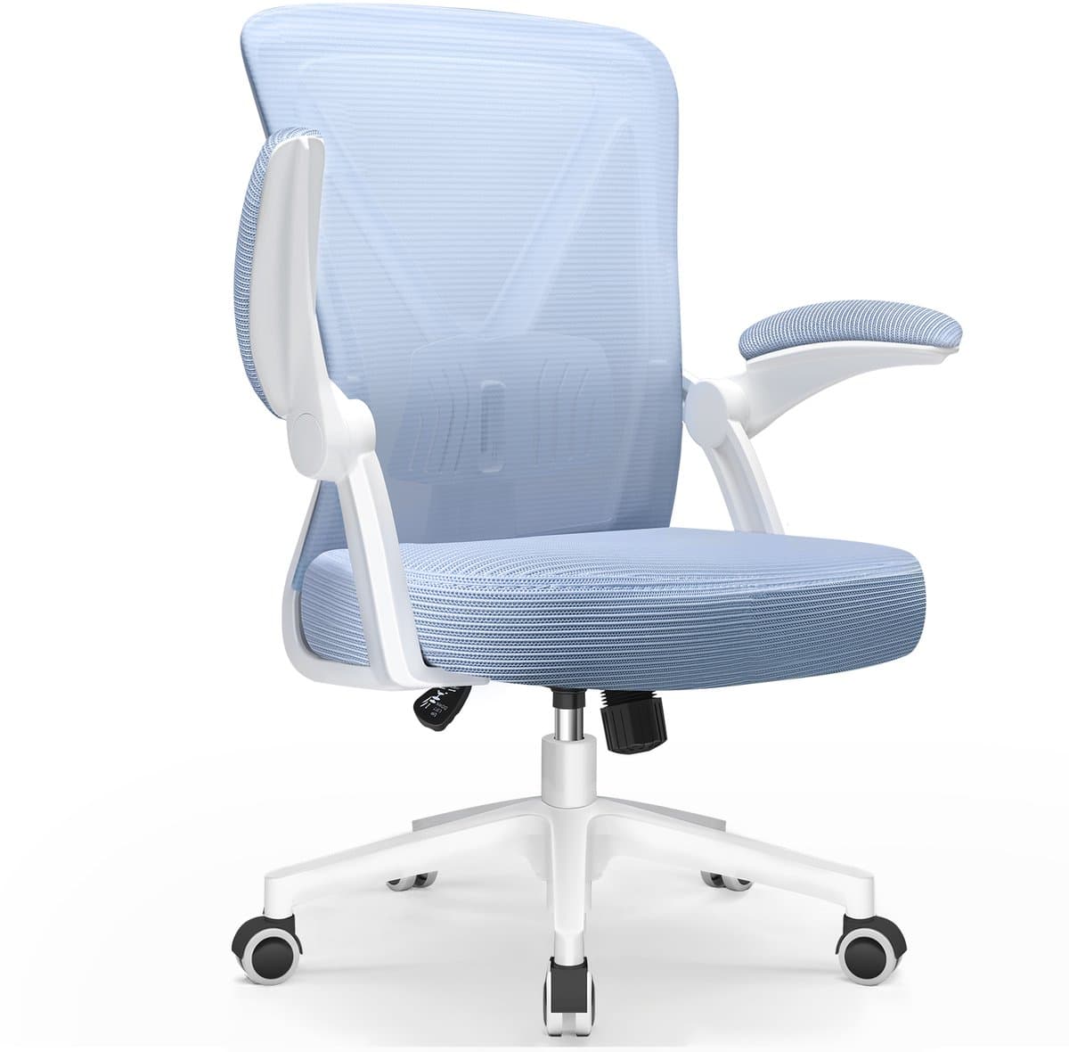 Elekiatech Ergonomische Bureaustoel - Bureaustoel - Opklapbare Armleuningen - Bureaustoelen voor Volwassenen - 150 Kg - Blauw