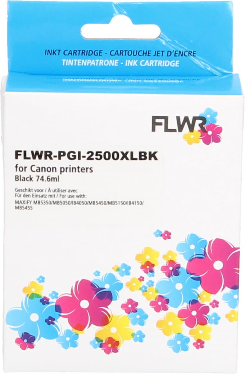 FLWR - Inktcartridge / PGI-2500XL / Zwart - Geschikt voor Canon