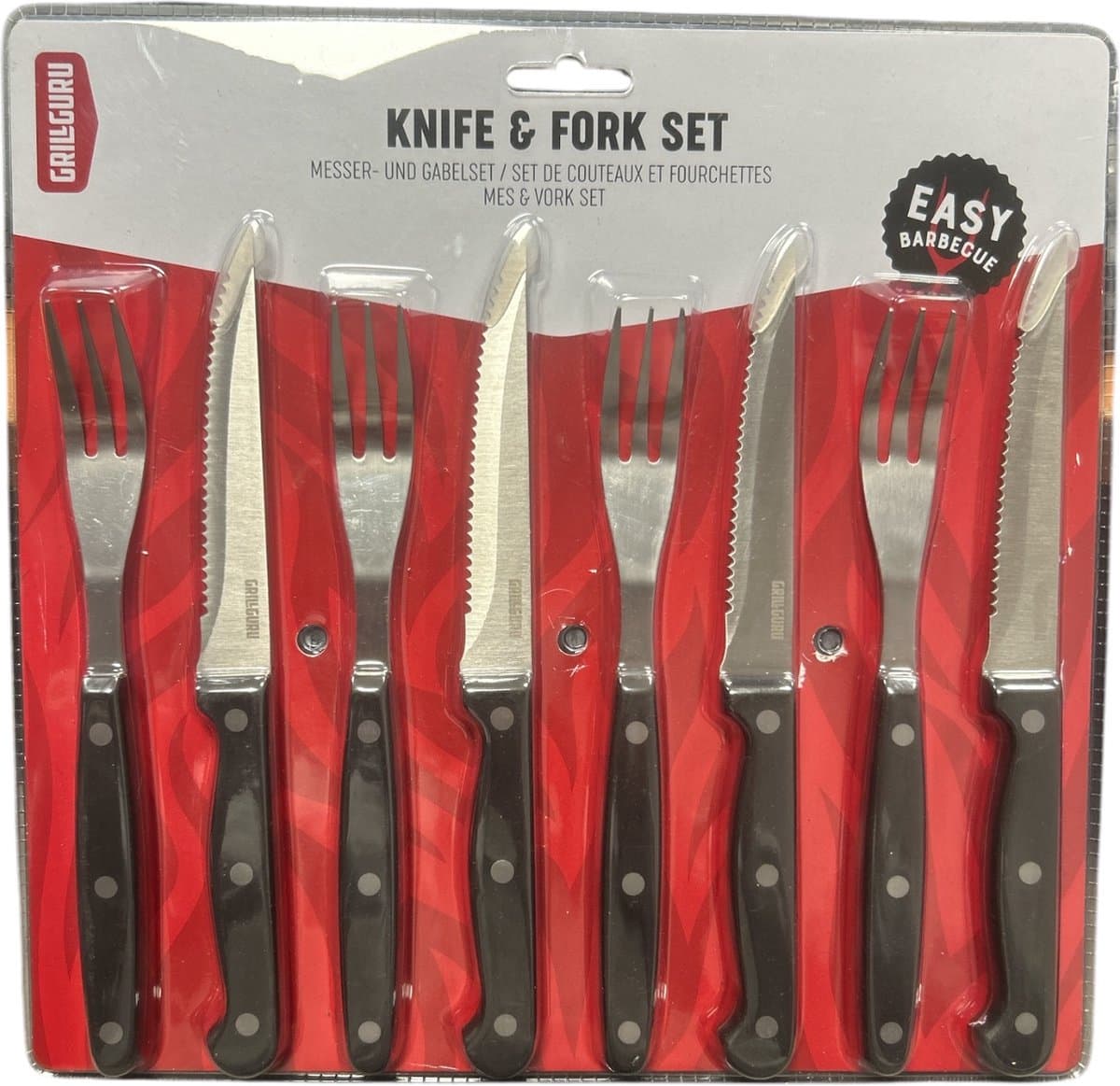 Grill Guru Knife & Fork Set (Set 2x 4pcs)