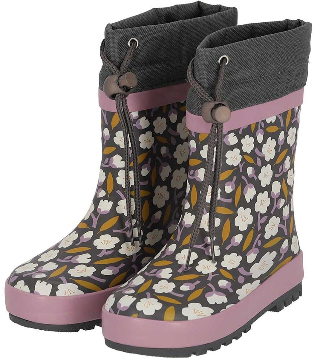 XQ - Hoge regenlaarzen kids - Unisex - Bloemenprint - Fleece voering